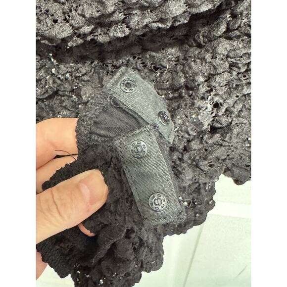 Free People Day And Night Black Lace Bodysuit Stretchy High Neck Size Large - Picture 7 of 10